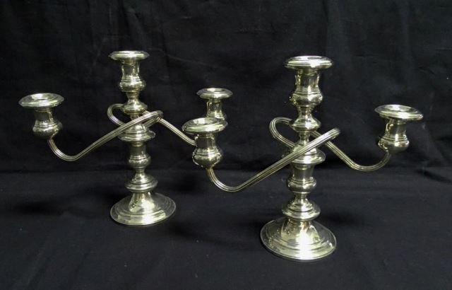 Pair Sterling Silver Candelabra by Fisher (1 of 2)