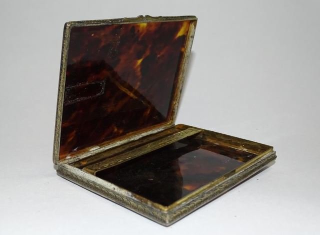 Italian Silver and Tortoise Card Case 19th C. (1 of 2)