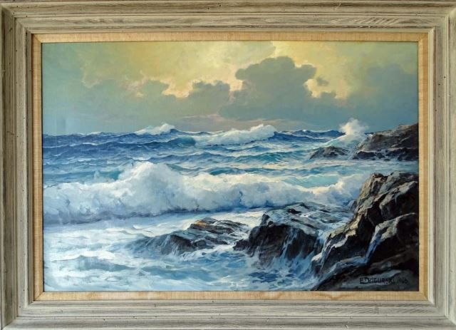 A. Dzigurski Oil Painting - Seascape, 1960: A. Dzigurski Oil Painting - Seascape, 1960 Alexander Dzigurski (California 1911 - 1995). Signed and dated lower right, 1960. 24 x 36 inches (canvas) Condition: Good.