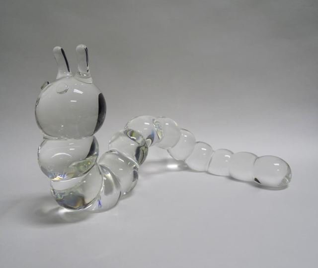 Large Steuben Glass Crystal Catapillar Figurine (1 of 1)