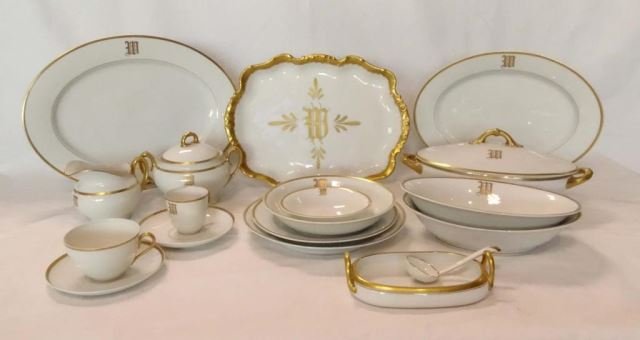 Large Bavarian China Service Monogrammed "W" (1 of 1)