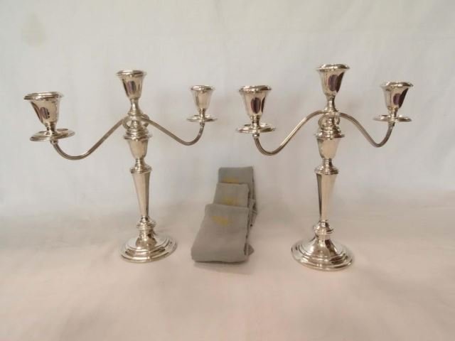 Pair (2) Gorman Sterling Silver Candelabra (1 of 3)