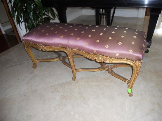 Louis XV Style Carved Long Bench (1 of 2)