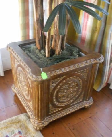 Pair (2) Carved Mahogany Planters,  20th C (1 of 4)