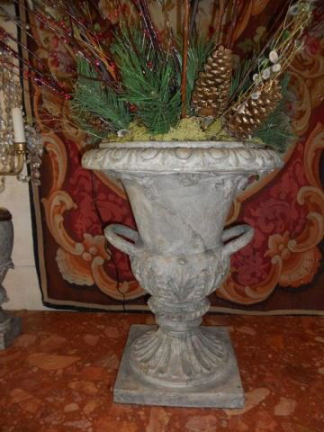 Pair (2) Composition Classical Style Footed Urns (1 of 1)