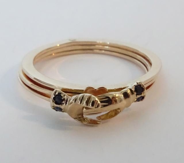 14K Yellow Gold Fede Gimmel Ring, C.1885 (1 of 2)