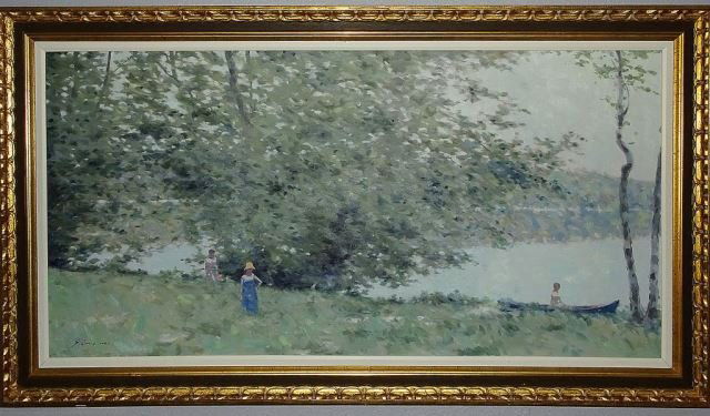 Andre Gisson Oil Painting, Figures in Landscape (1 of 2)