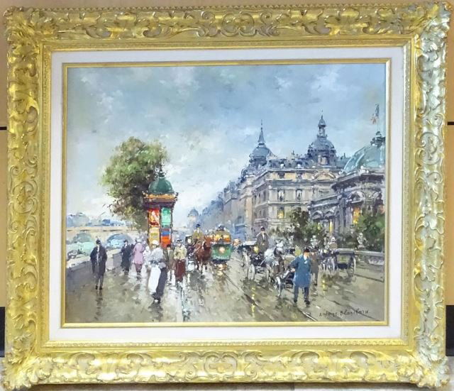 Antoine Blanchard, Oil Painting,  Quay d' Orsay (1 of 2)
