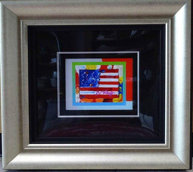 Mixed Media - Flag With Heart on Blends P. Max (1 of 4)