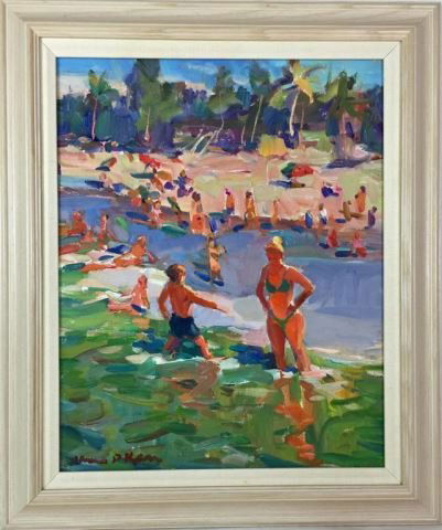 Oil Painting "Beach Group Naples", James P. Kerr (1 of 4)
