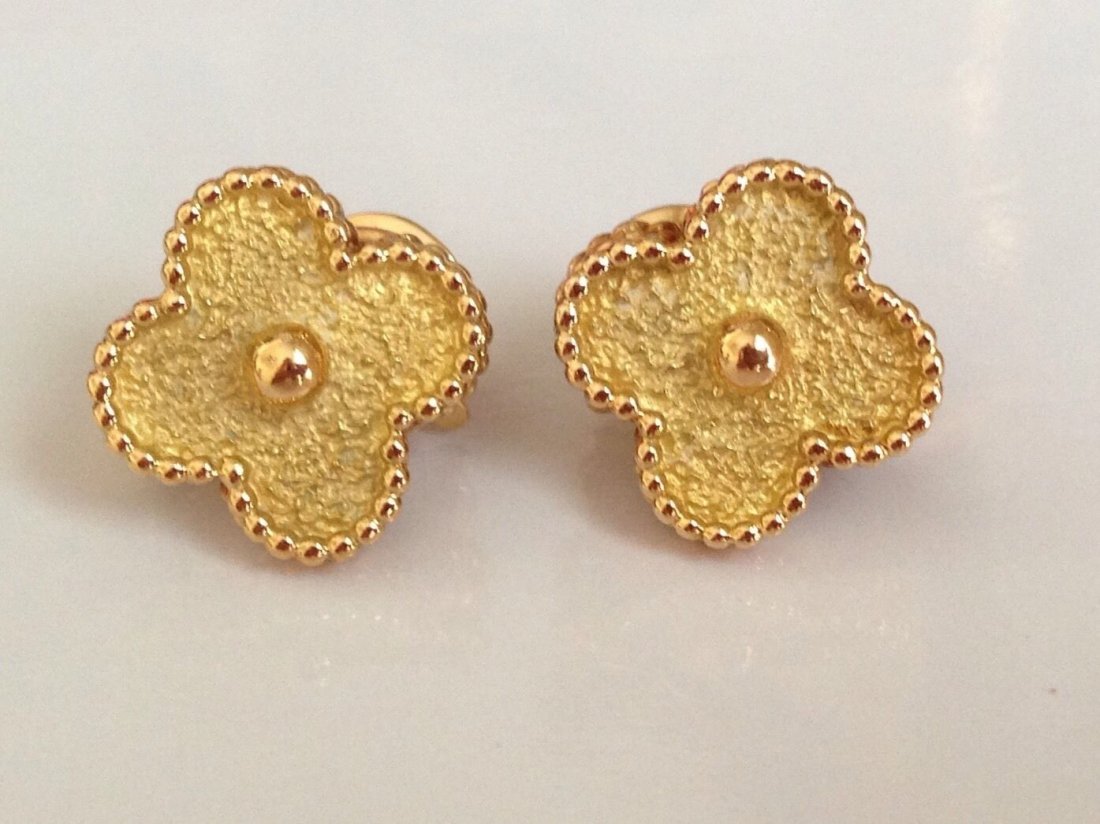 Van Cleef & Arpels 18K YG Vintage Alhambra Earrings (1 of 5)