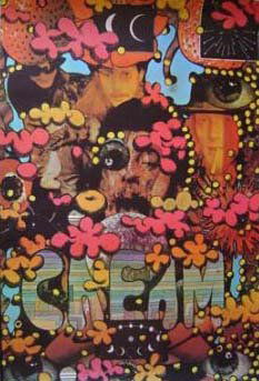 Cream Poster 1967 Martin Sharp Eric Clapton Psych: 1967 Cream Poster -- Psychedelic Martin Sharp Design Printed for Eric Clapton Supergroup by Big O Press -- 20'' x 30'' -- Mint