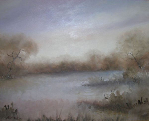 Painting Art Texas Paul Burkle Woodland Impression: Framed oil on canvas by noted Texas impressionist Paul Burkle. Signed at lower left corner. Burkle's ability to capture atmospheric intangibles like light and air have garnered him a reputation as ''�