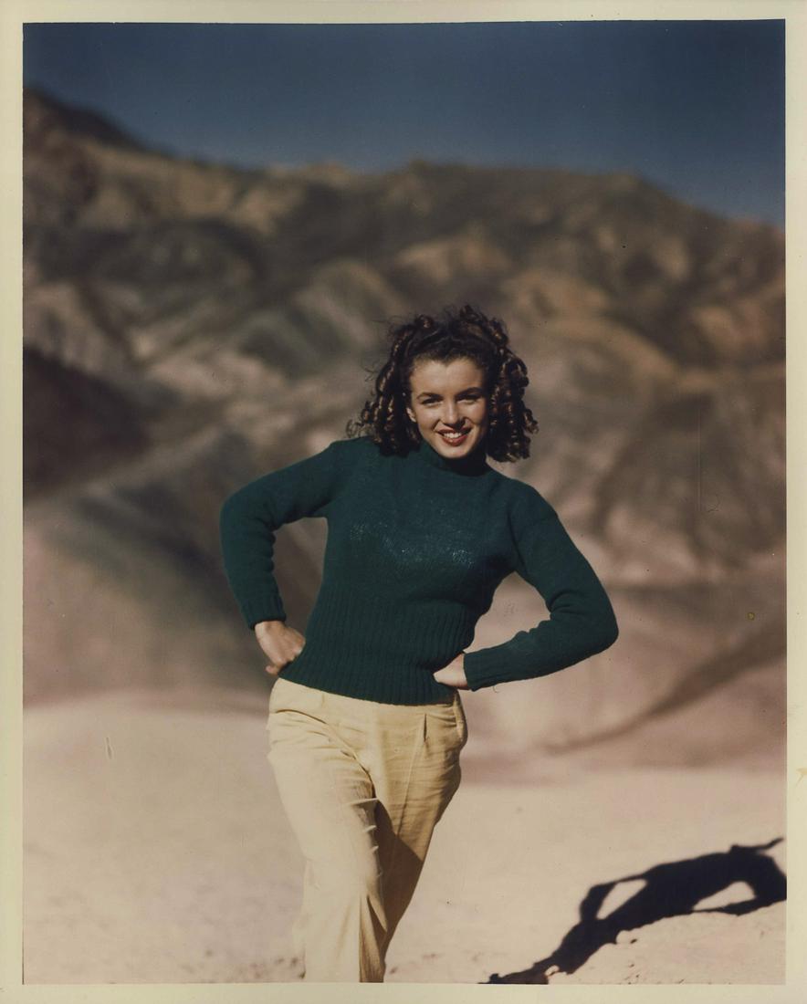 8'' x 10'' Photo of Marilyn Monroe by Andre de Dienes: Original 8'' x 10'' silver-gelatin photograph of the iconic Marilyn Monroe, taken by Andre de Dienes in 1945 during one of their first photo shoots, with Marilyn then still known as Norma Jeane Baker.