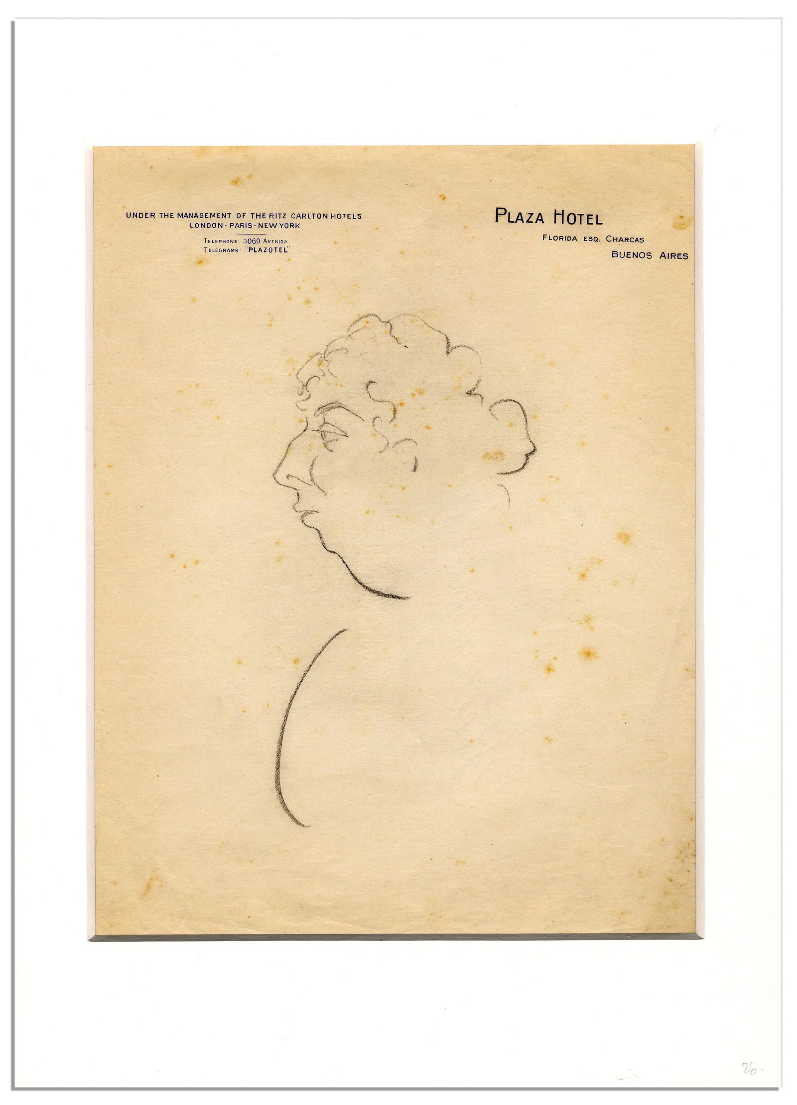 Enrico Caruso Hand-Drawn Sketch, Circa 1917 (1 of 1)
