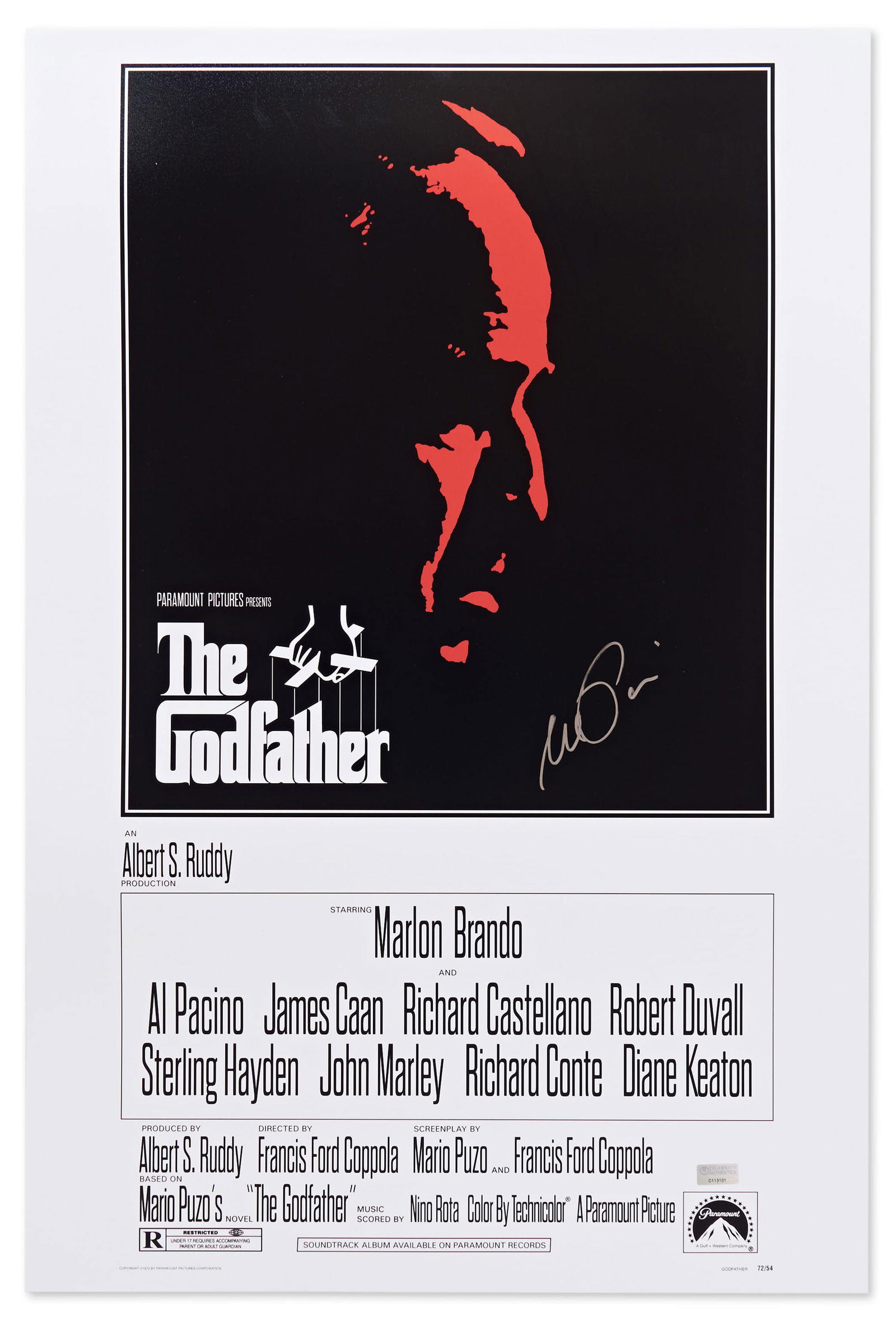 Al Pacino Signed Godfather Poster (1 of 3)