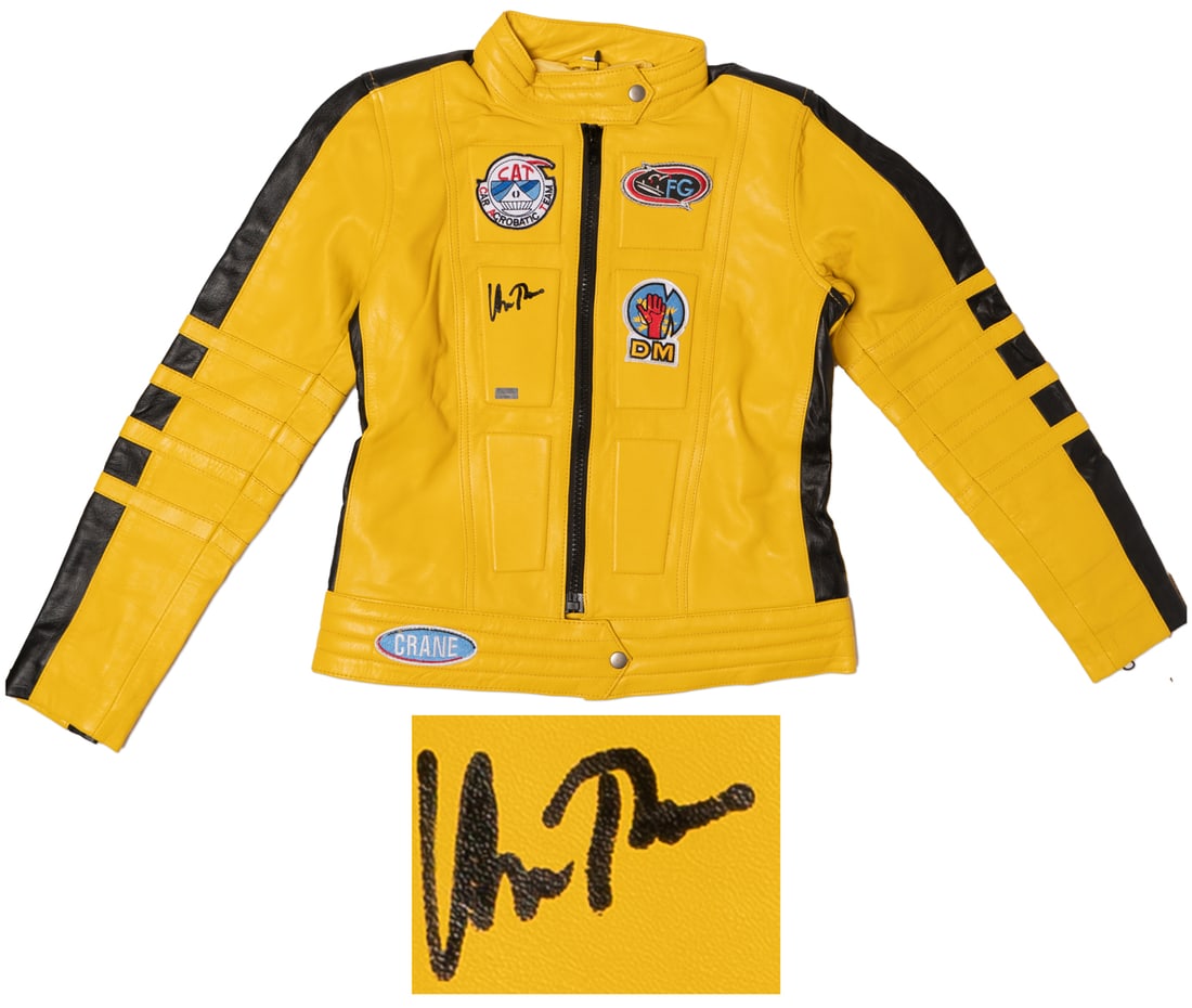 Uma Thurman Signed Kill Bill Leather Jacket (1 of 3)