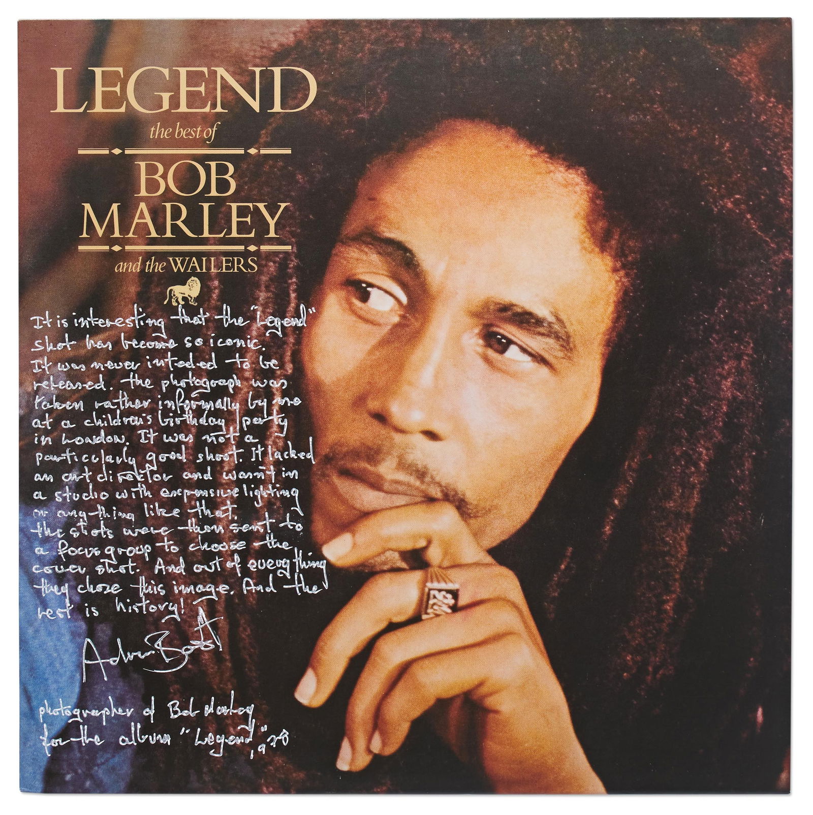 Adrian Boot Signed Bob Marley ''Legend'' Album (1 of 4)