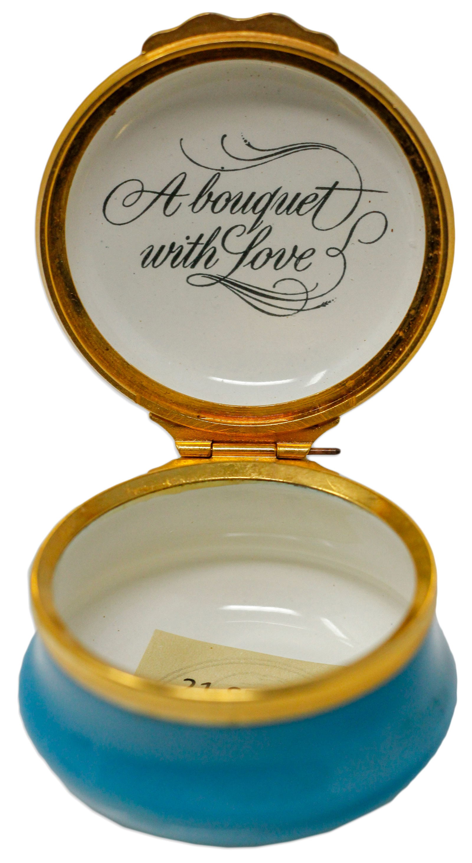 Ronald & Nancy Reagan Cartier Pill Box: Decorative Cartier pillbox from the personal collection of President Ronald and Nancy Reagan, owned and used by them at their Bel Air, California home. Porcelain and enamel box has a hinged top decora