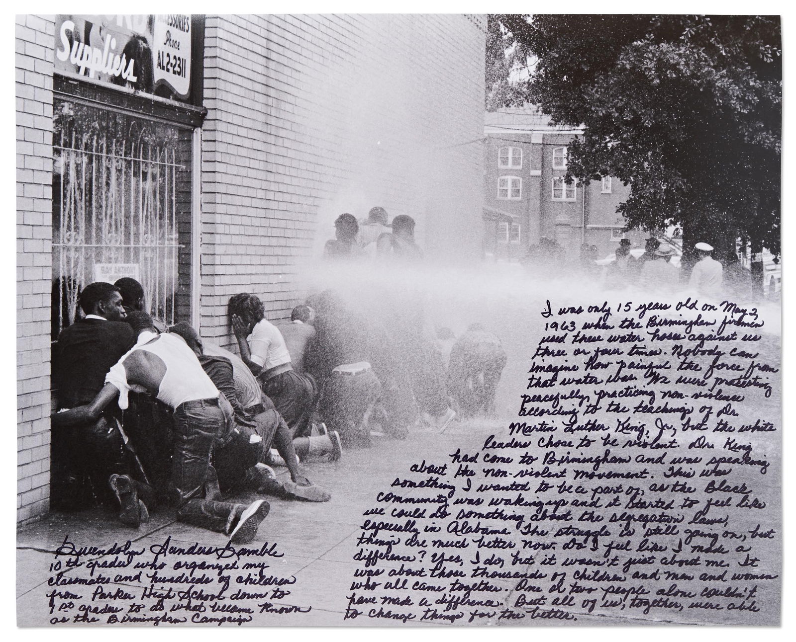 Gwendolyn Sanders Gamble Signed Civil Rights Photo (1 of 3)