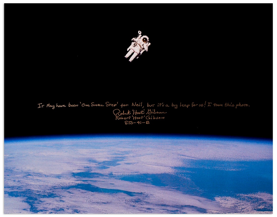 Hoot Gibson Signed Bruce McCandless Space Walk Photo (1 of 3)