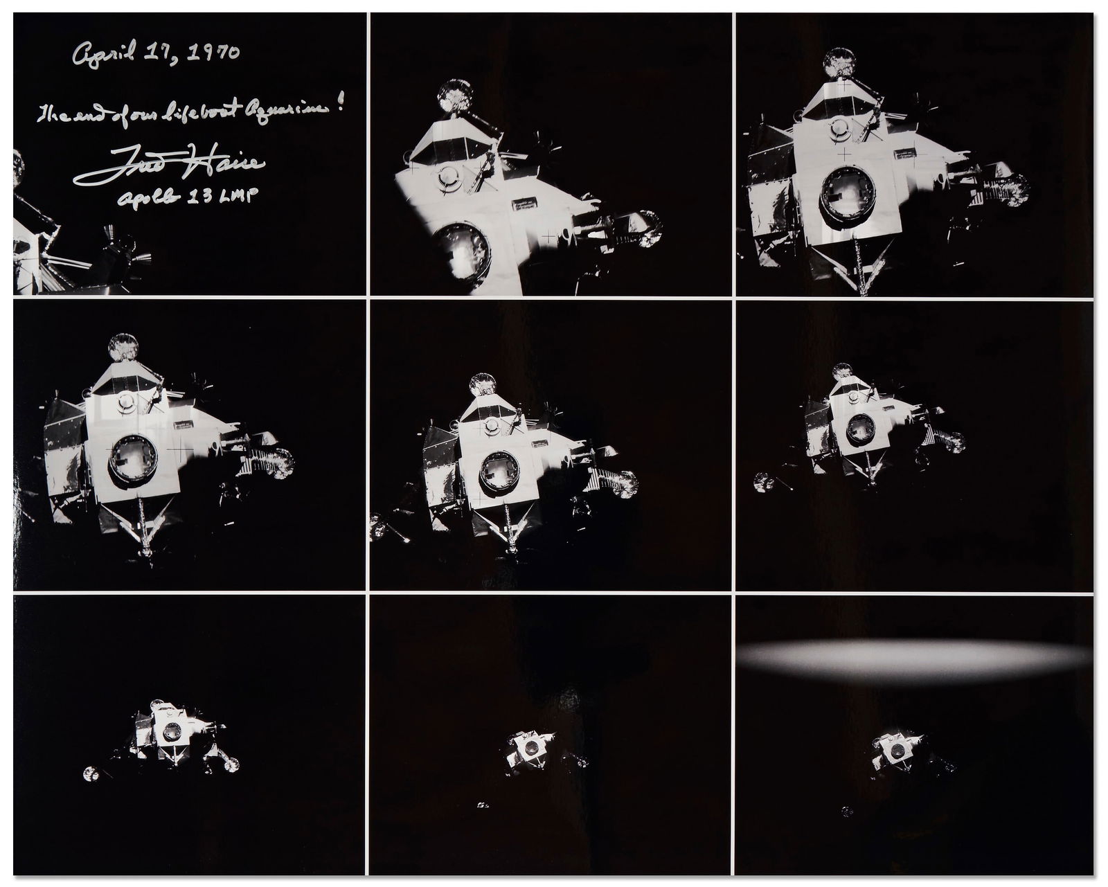 Fred Haise Signed Apollo 13 Lifeboat Photo (1 of 1)