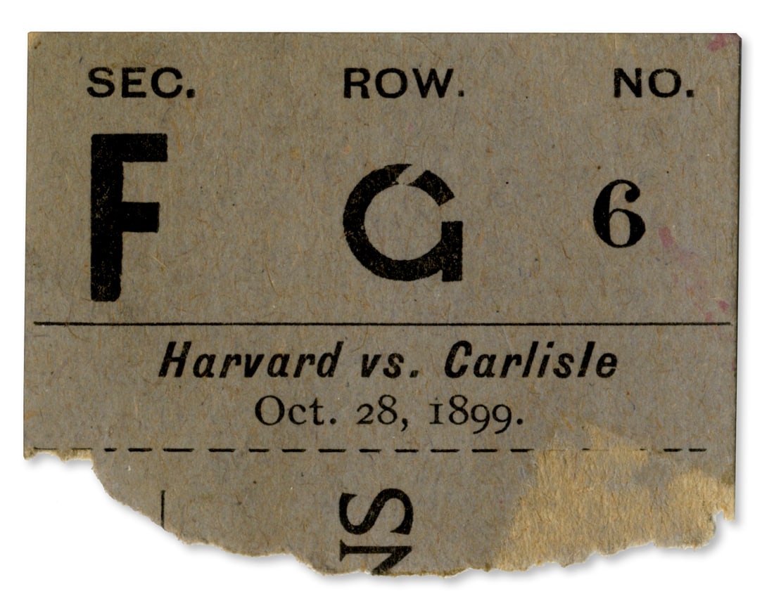 1899 Harvard/Carlisle Ticket Stub (1 of 1)