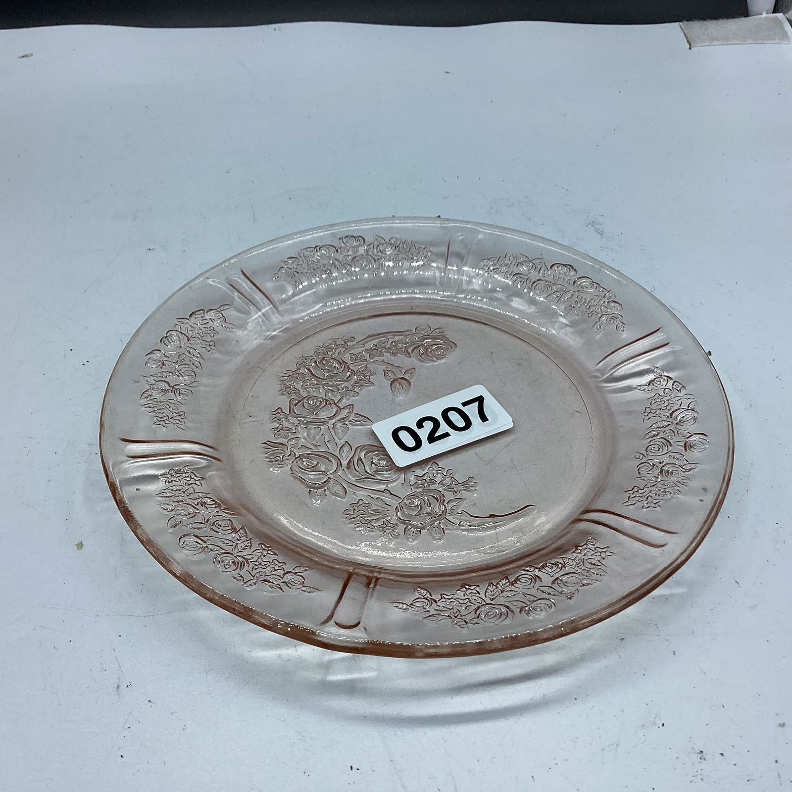 DEPRESSION CABBAGE ROSE SALAD PLATE (1 of 1)