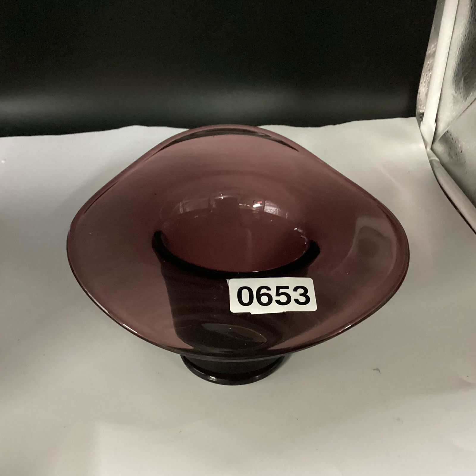 AMETHYST JACK -IN -PULPIT VASE: 5" X 7 1/4 GOOD SHAPE