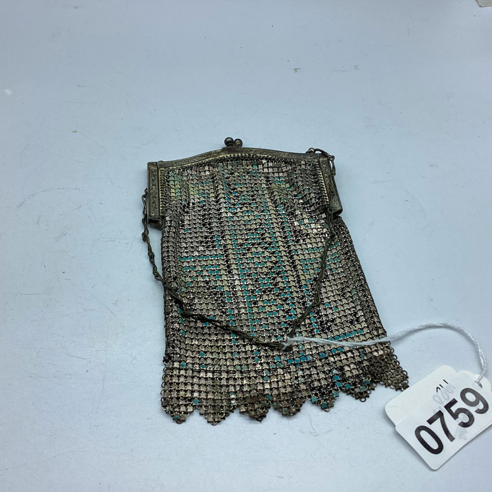 1920'S LADIES MESH FLAPPER PURSE SIGNED WHITING & DAVIS (1 of 2)