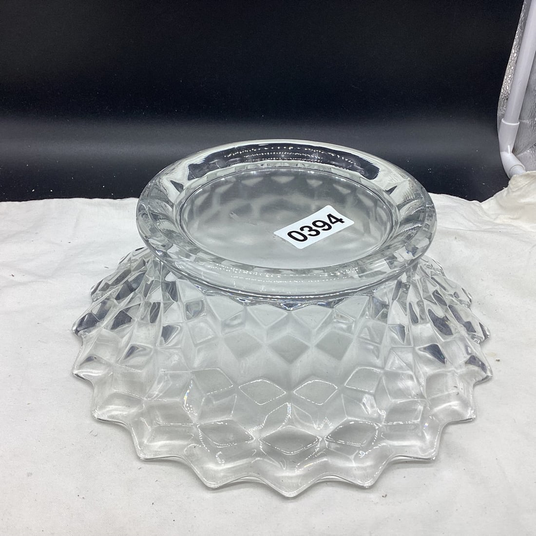 AMERICAN FOSTORIA PUNCH BOWL BASE: 3 1/4 X 9 1/2 GOOD SHAPE
