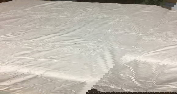 LINEN TABLE CLOTH: 64" X 98" GOOD SHAPE