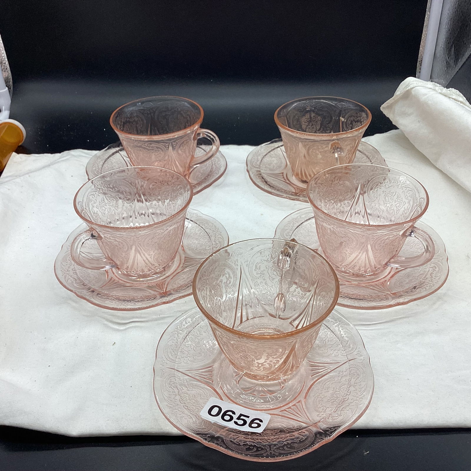 5 DEPRESSION ROYAL LACE CUP & SAUCERS (1 of 2)