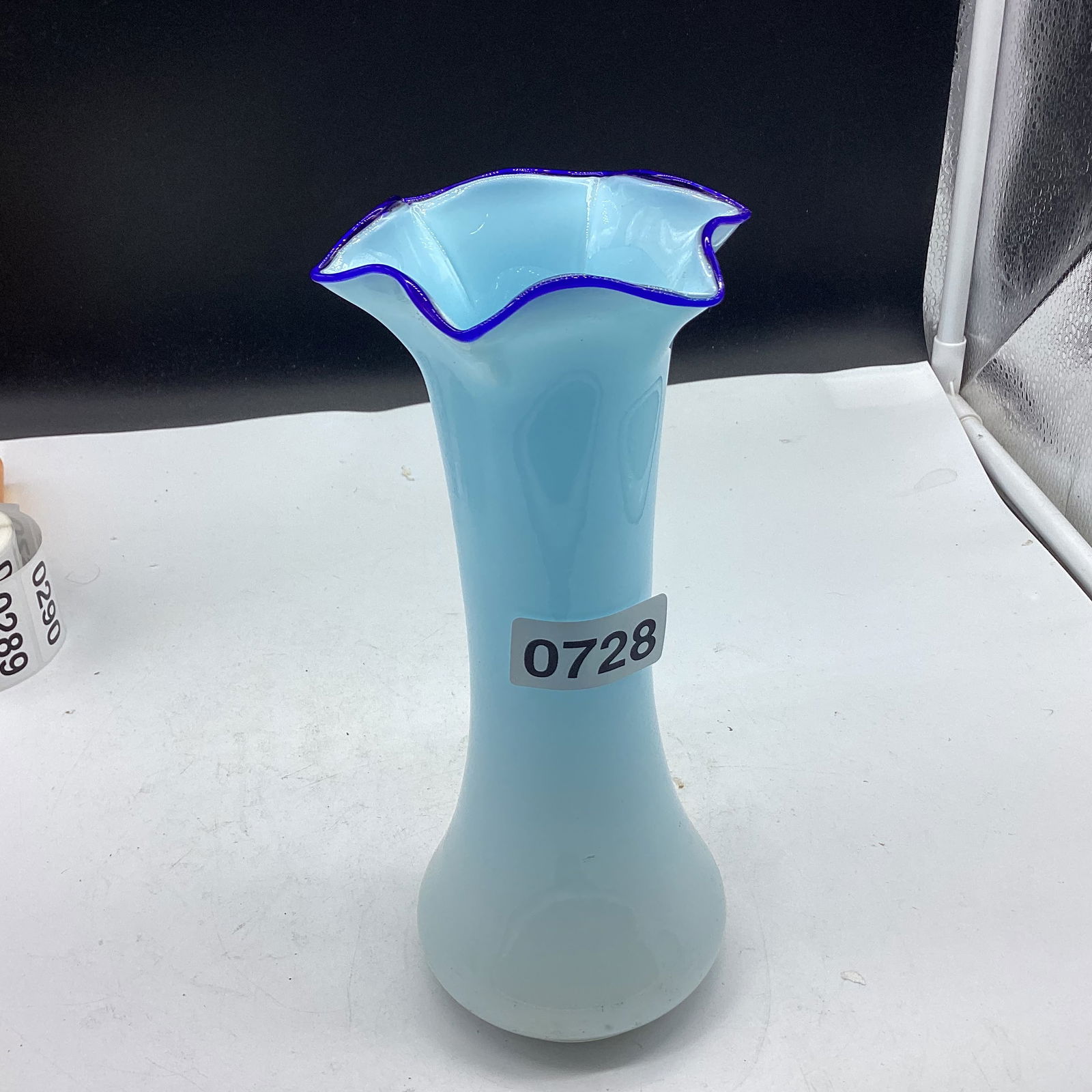 BLUE OPALESCENT VASE (1 of 1)