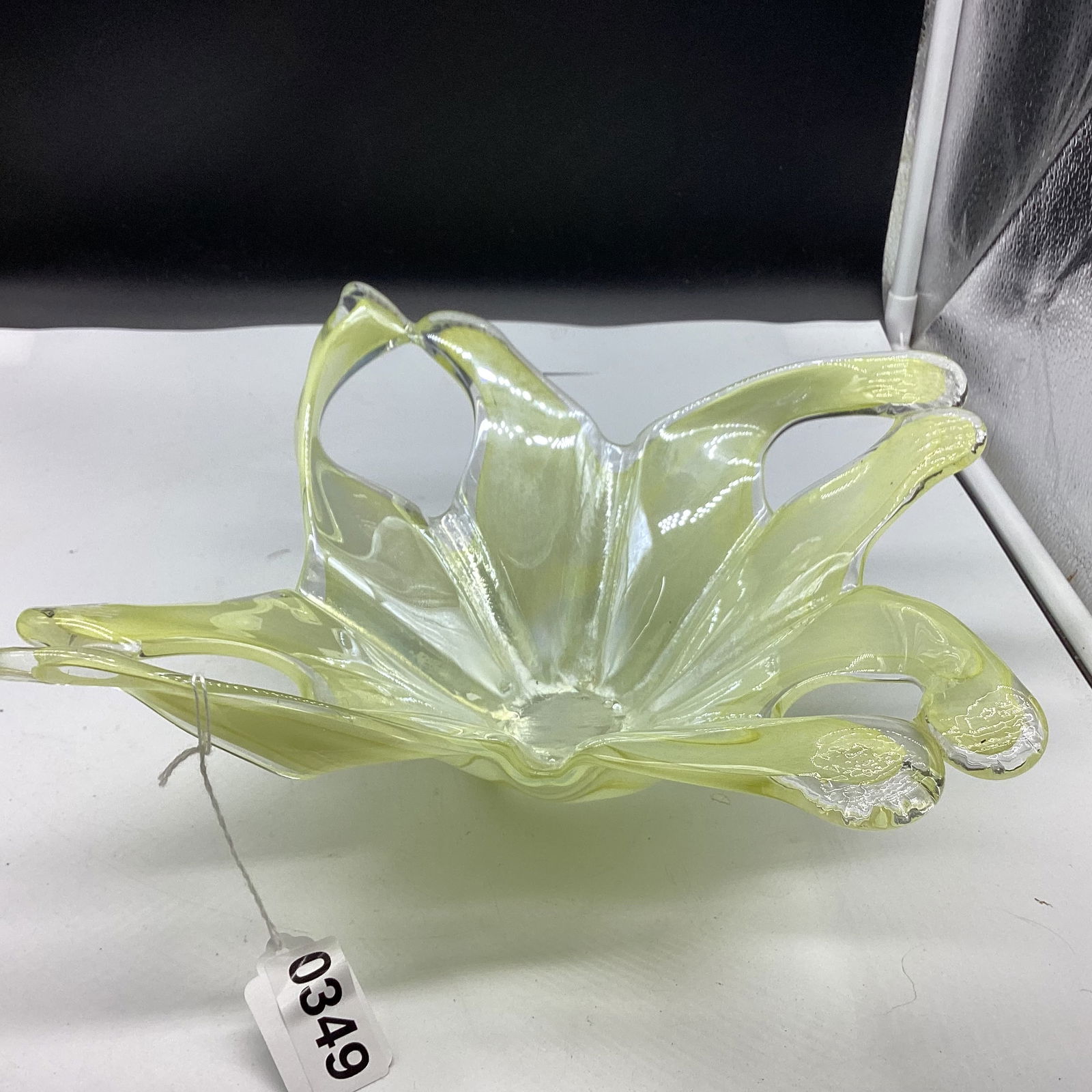 MURANO STYLE HAND PULLED GLASS CANDY DISH BOWL (1 of 3)