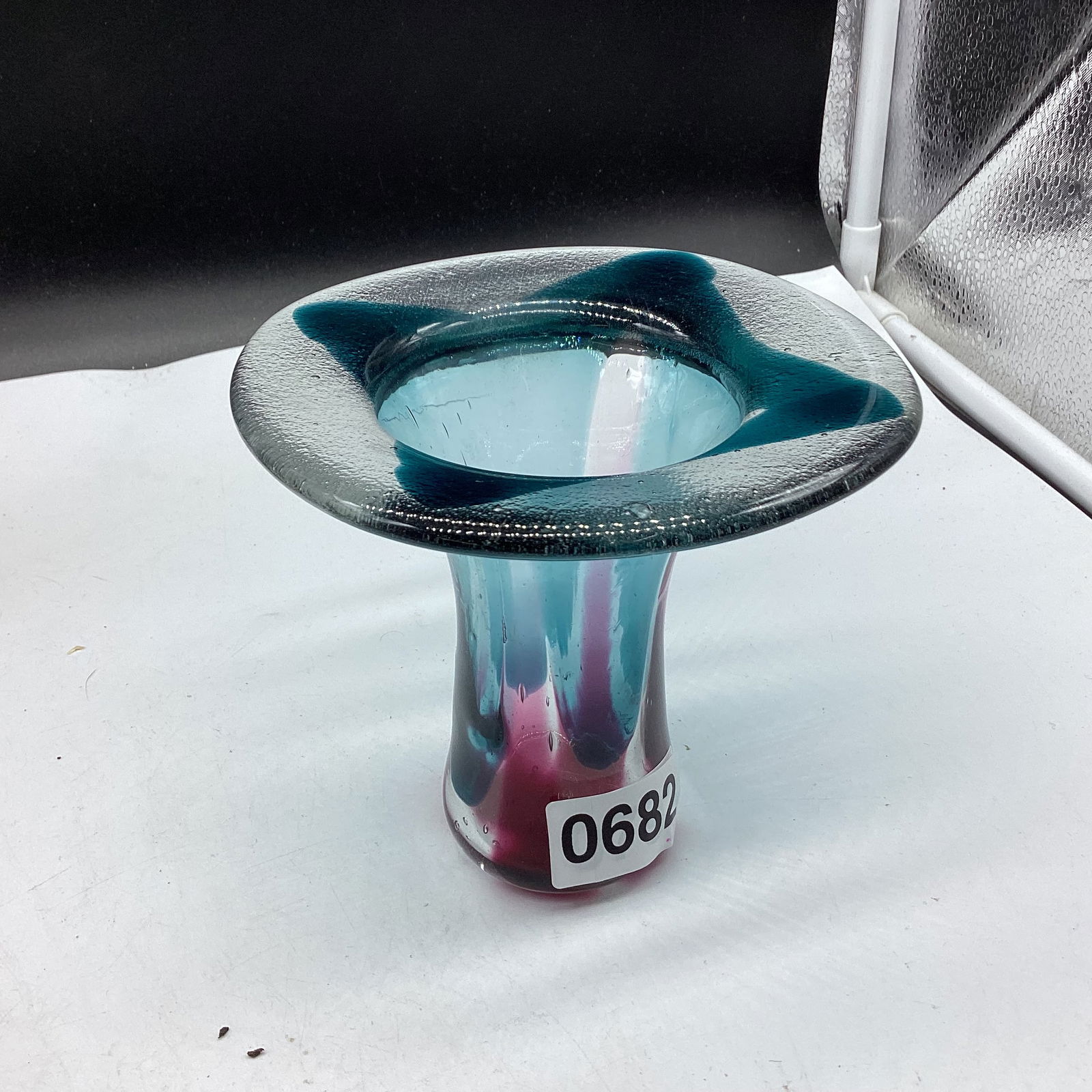 VICTORIAN ART GLASS MULTI COLOR VASE (1 of 1)