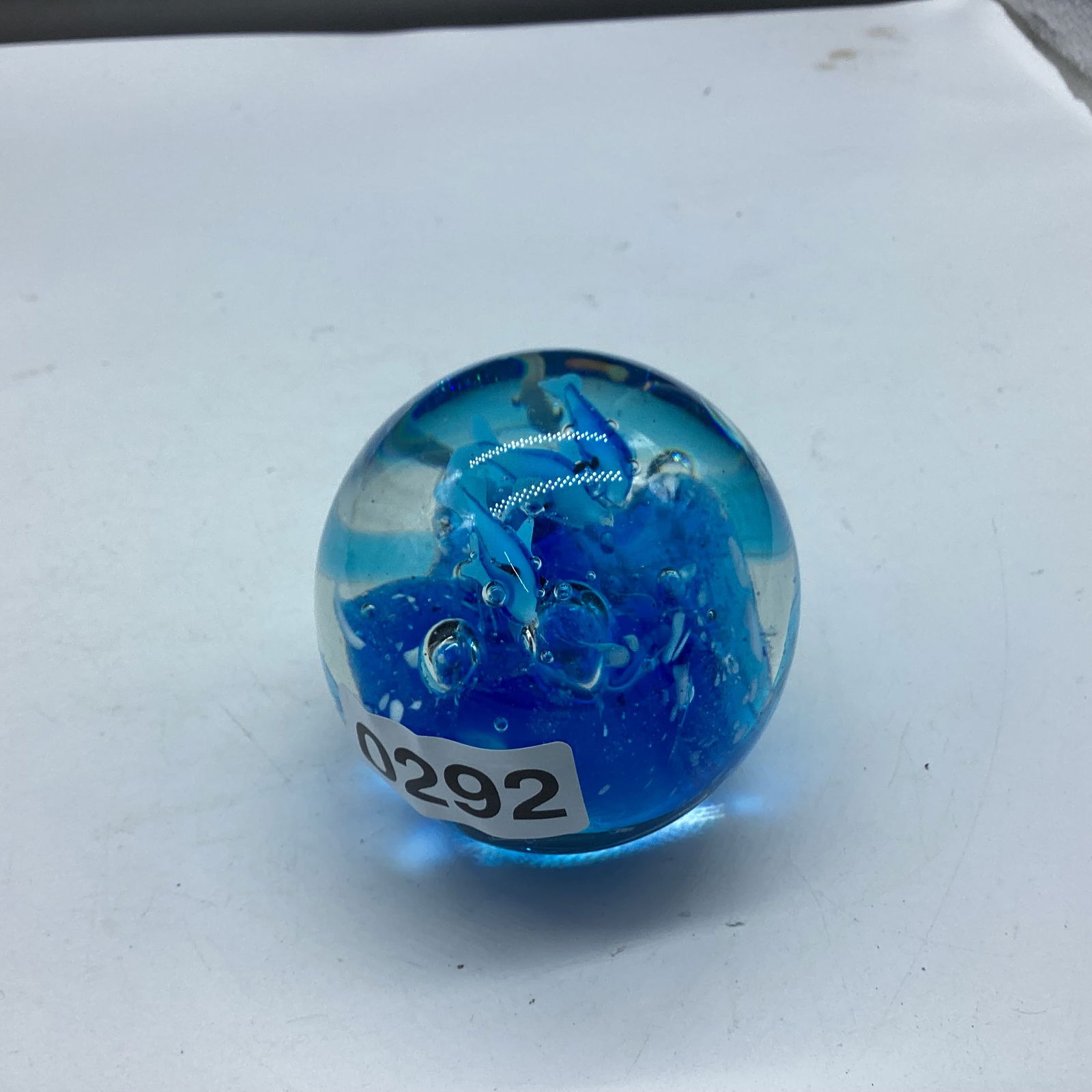 ART GLASS PAPER WEIGHT: 3" TALL GOOD SHAPE