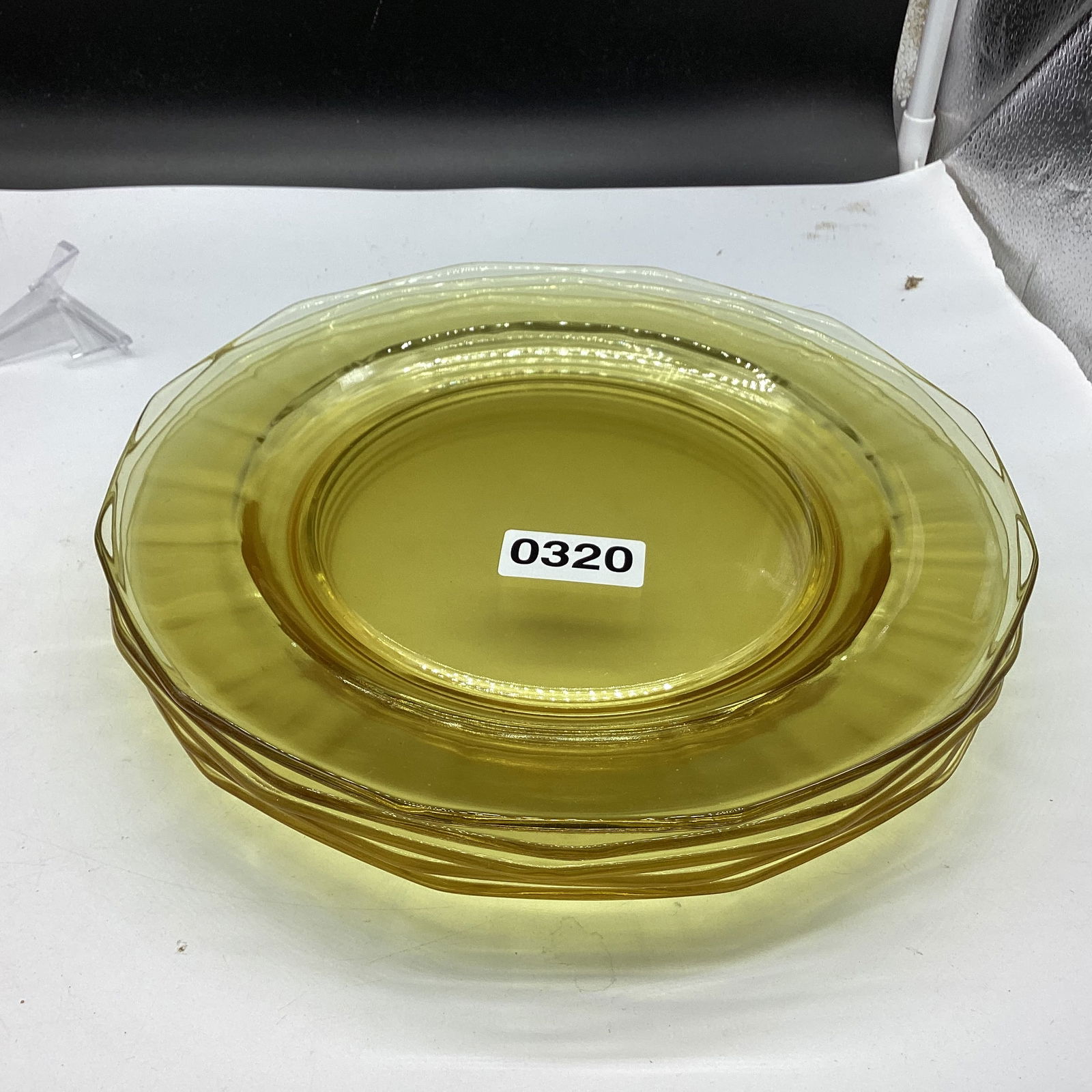 5 FOSTORIA FAIRFAX DINNER PLATES: GOOD SHAPE