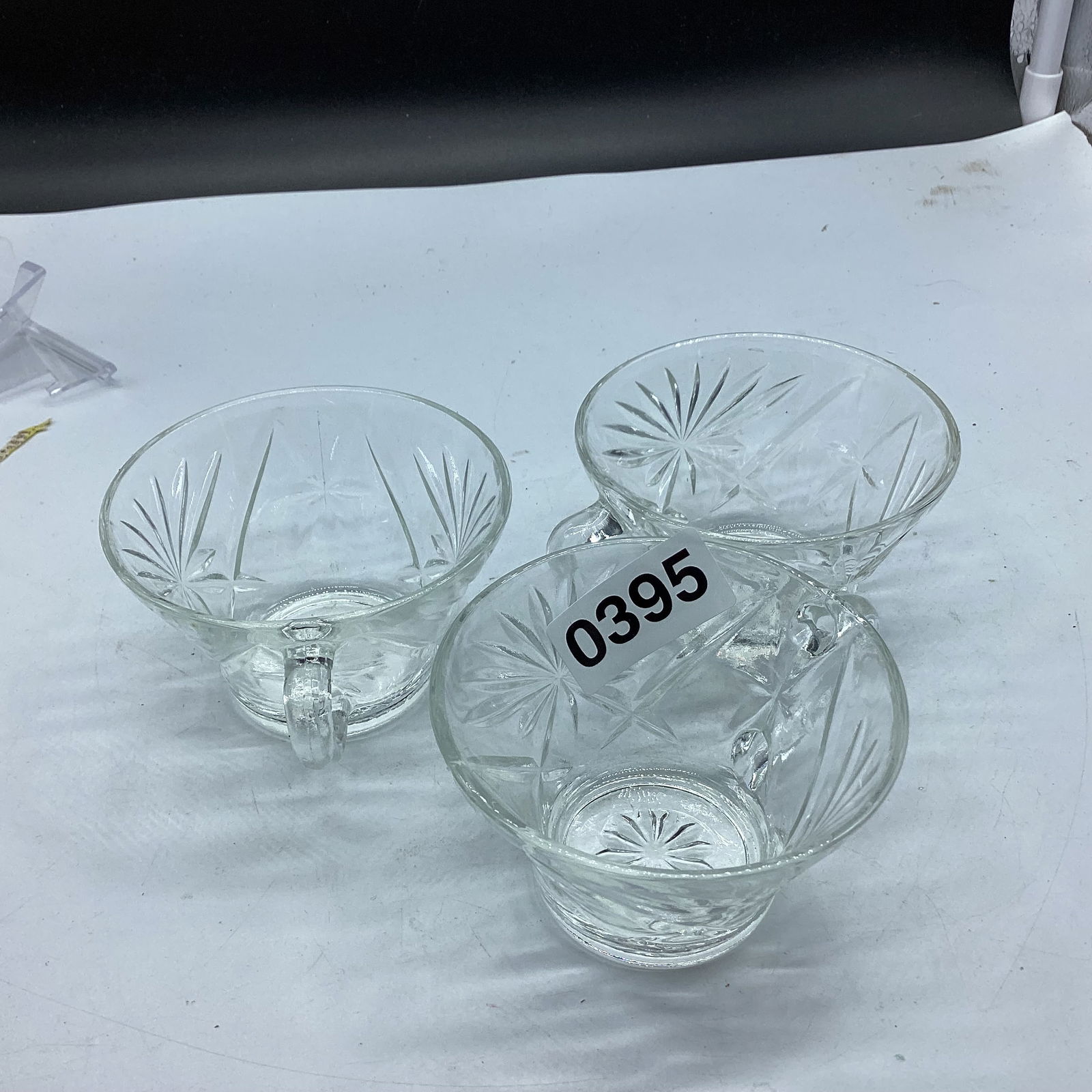 3 EARLY AMERICAN PRESCUT CUPS: GOOD SHAPE