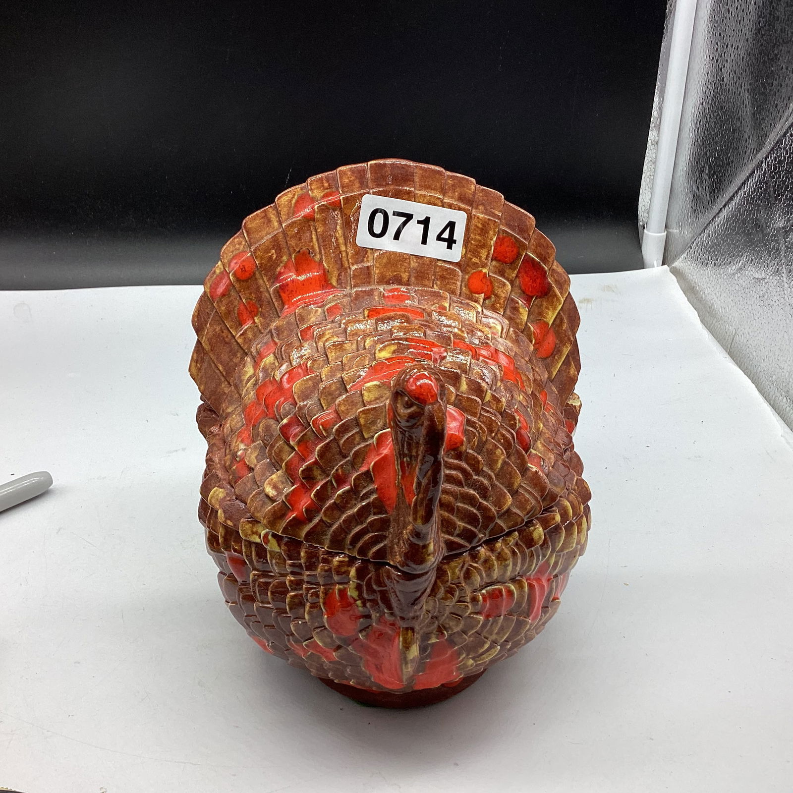 1980 CERMANIC TURKEY COOKIE JAR: GOOD SHAPE