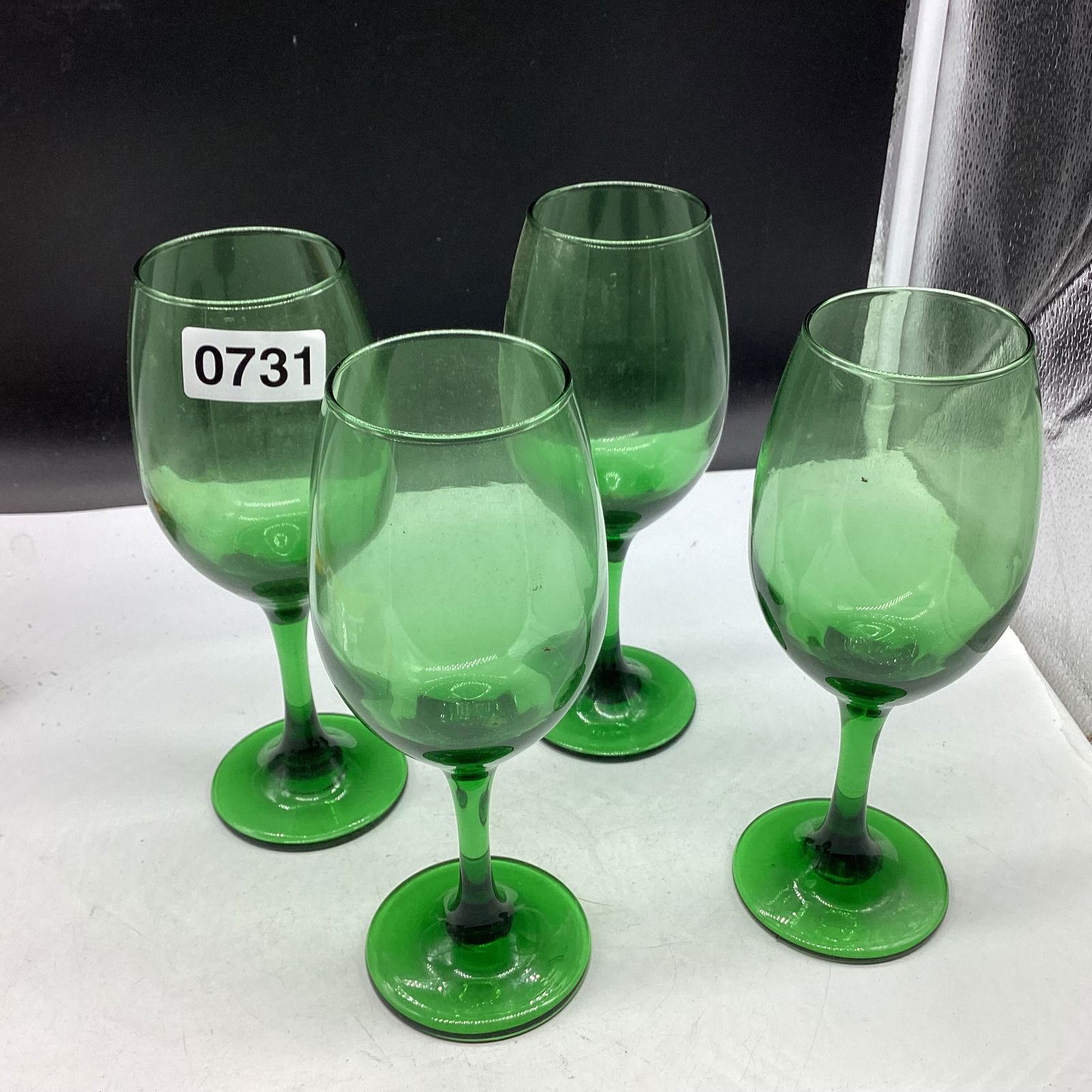 4 MCM WINE GOBLETS: 8" TALL GOOD SHAPE