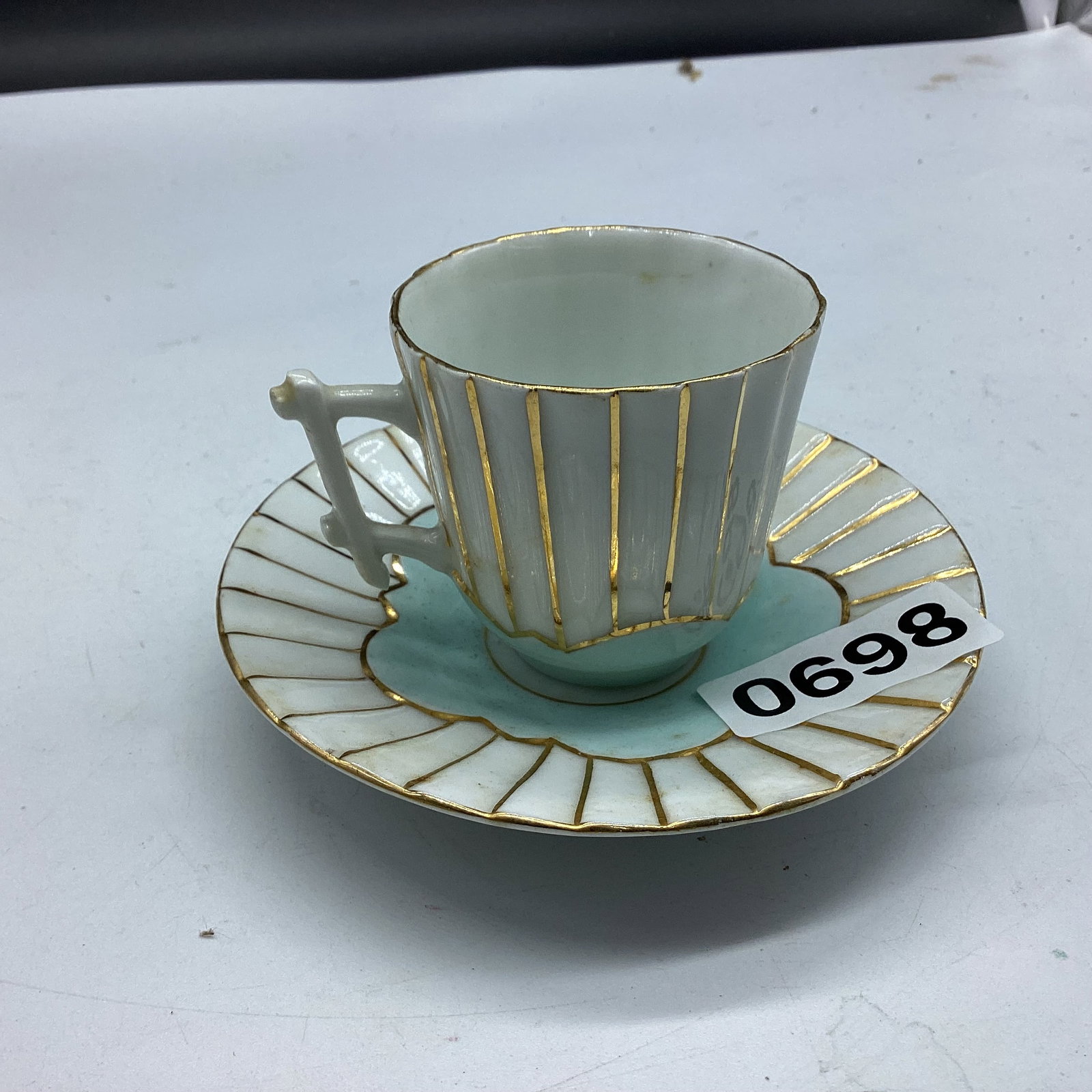 DEMITASSIE CUP & SAUCER NO MAKER: GOOD SHAPE
