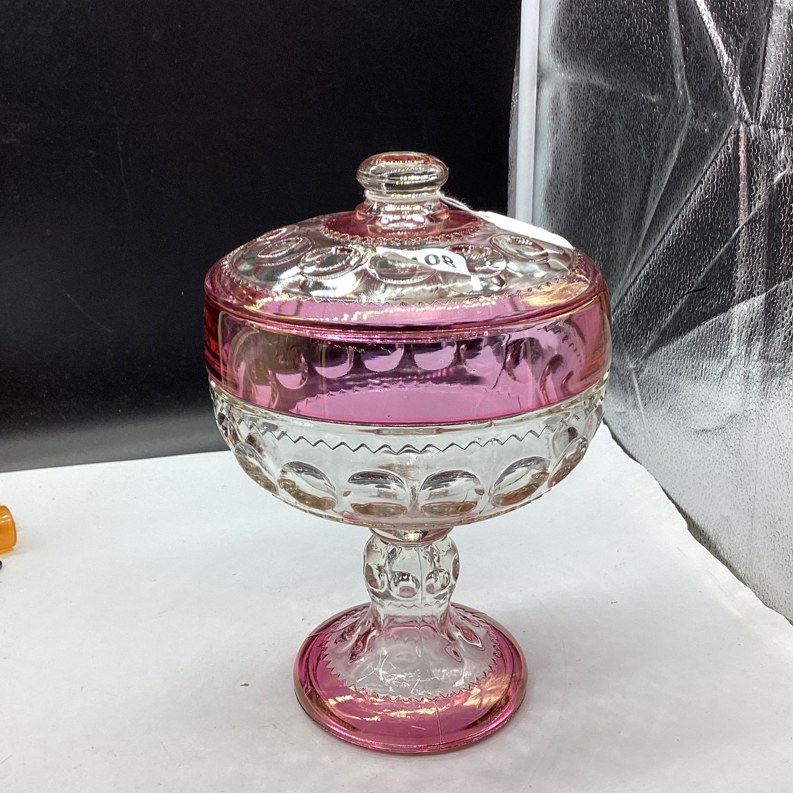 TIFFIN KINGS CROWN CRANBERRY LARGE WEDDING BOWL COMPOTE (1 of 1)