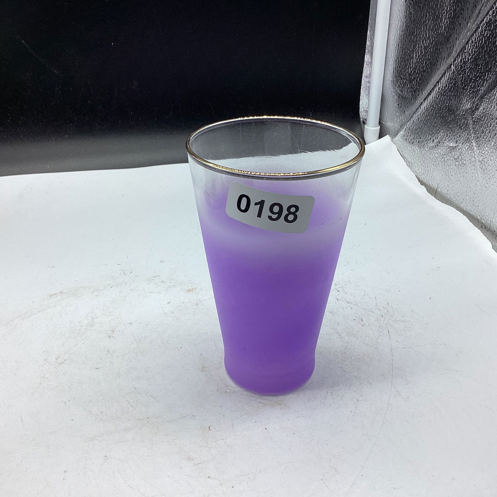 PURPLE WEST VIRGINA BLENDO TUMBLER: 5 1/4" TALL GOOD SHAPE