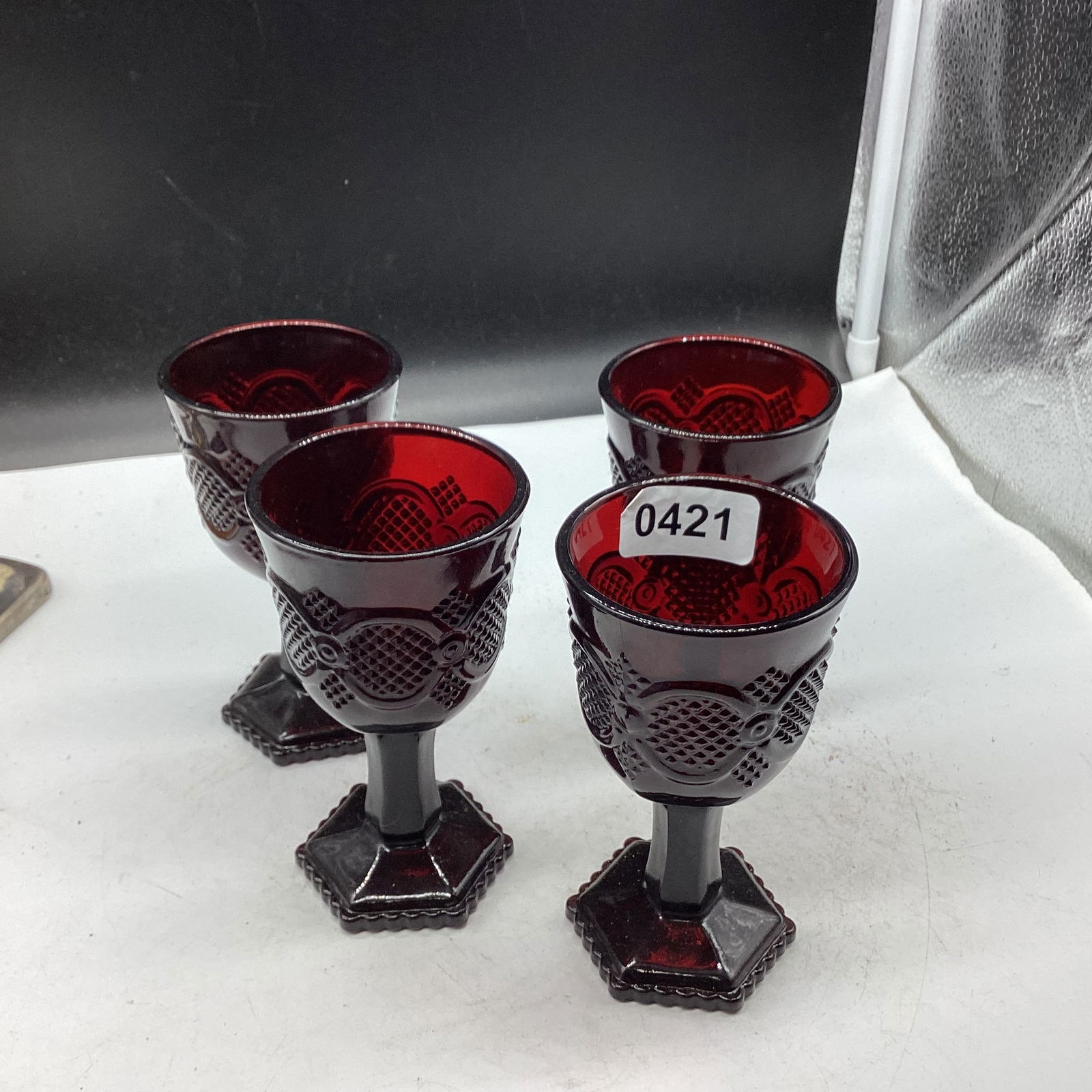 4 AVON CAPE COD WINE GOBLETS: 5 1/4" TALL GOOD SHAPE