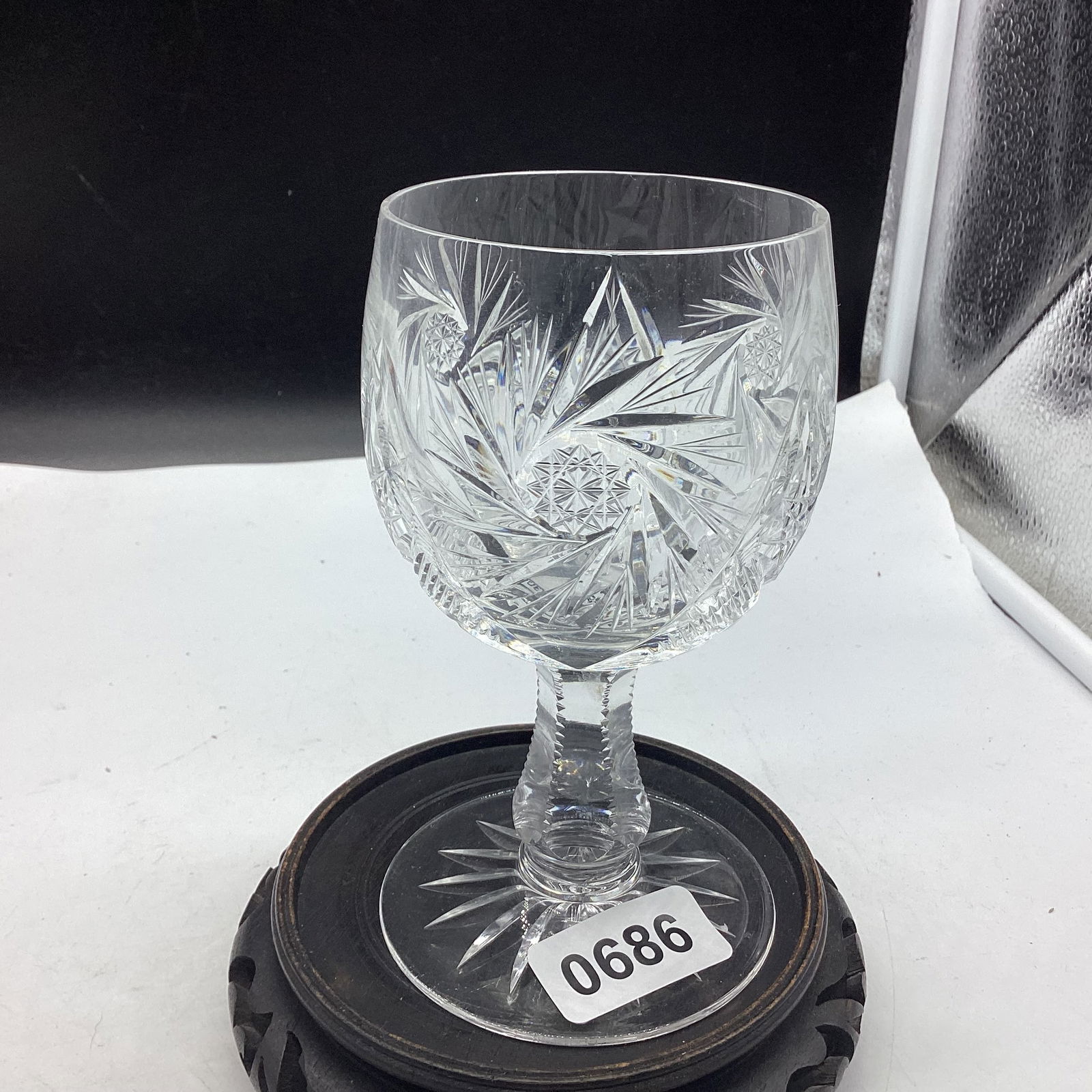 BRILLIANT CUT GLASS WINE GOBLET (1 of 1)