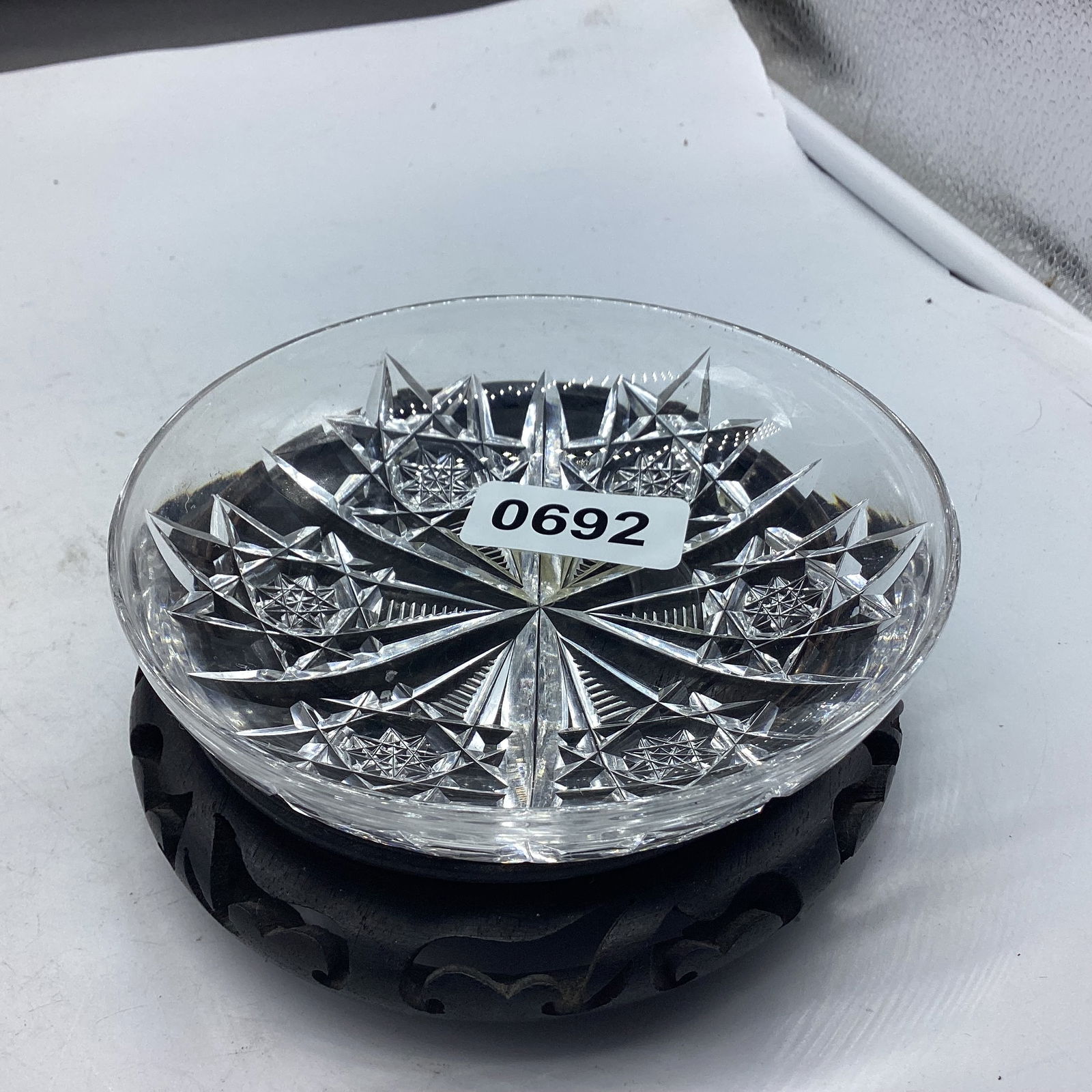 BRILLIANT CUT GLASS DISH SIGNED HAWKES (1 of 1)