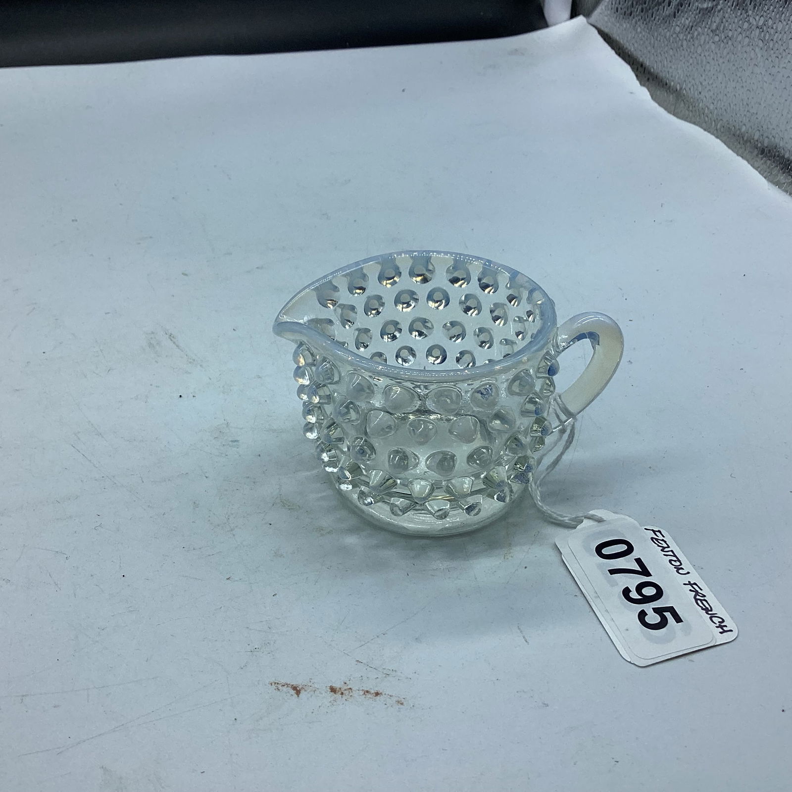FENTON OPALASCENT HOBNAIL SMALL CREAMER: 2" TALL GOOD SHAPE