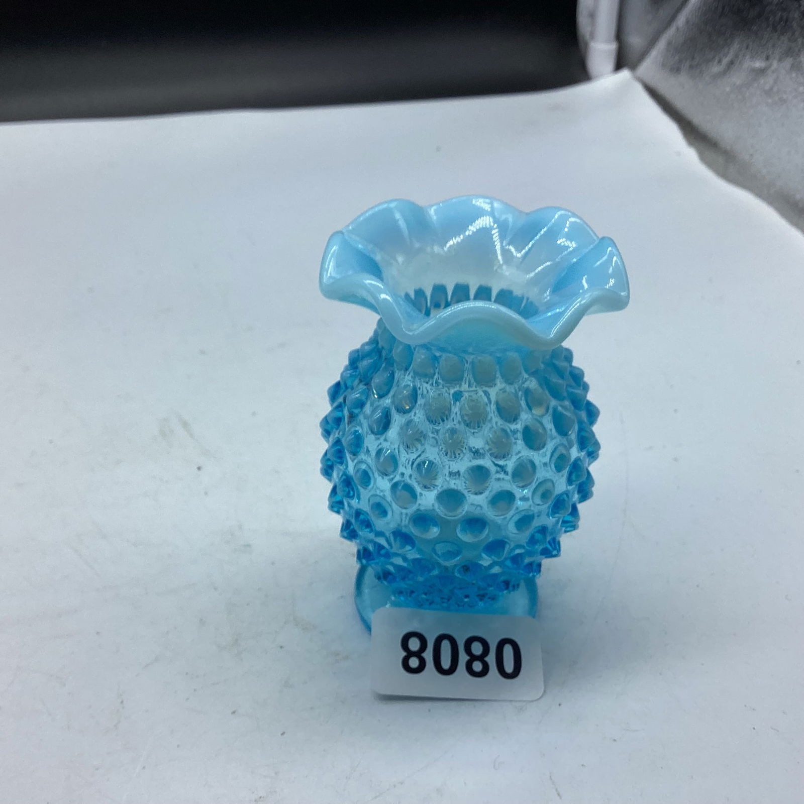 FENTON BLUE OPALASCENT SMALL VASE (1 of 1)