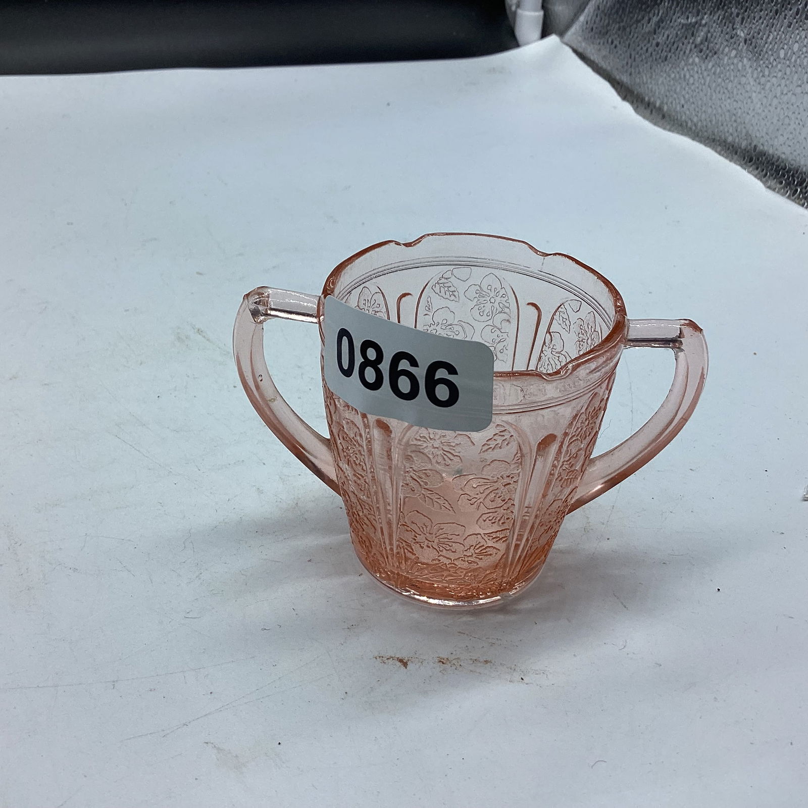 DEPRESSION CHILD'S CHERRY BLOSSOM SUGAR BOWL (1 of 1)